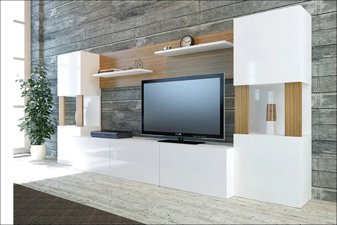 TV staliuko komplektas SI1137 - €210 Save 65% __label:Pristatymas 1-2 d.d., color-balta, color-ruda, material-mediena,