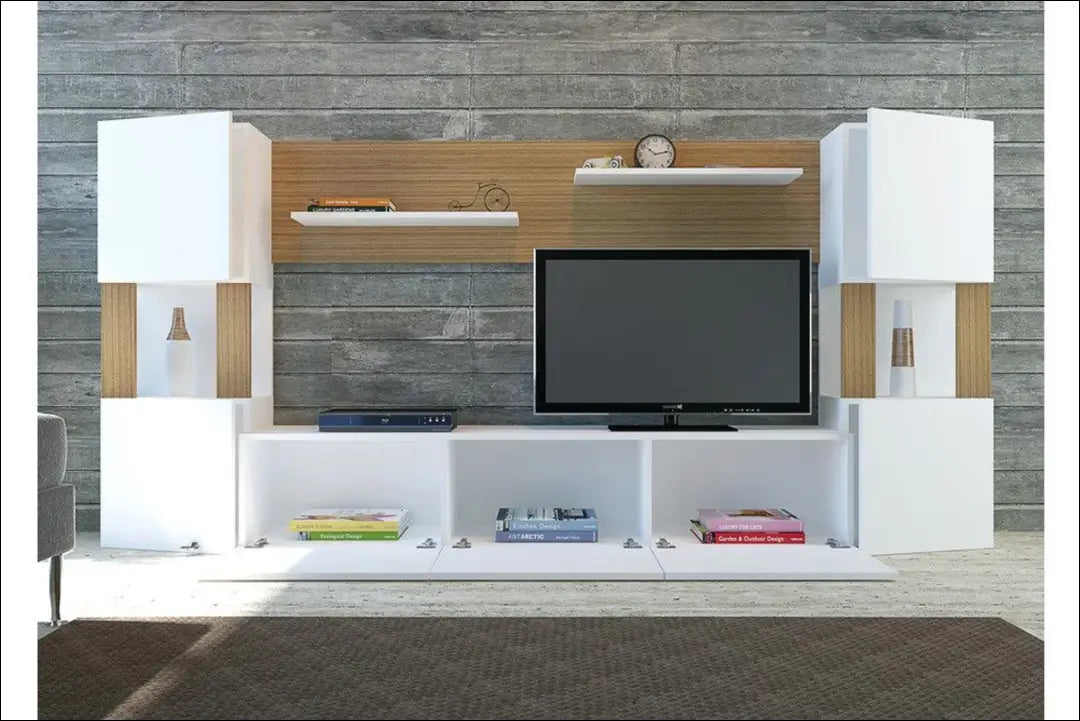 TV staliuko komplektas SI1137 - €210 Save 65% __label:Pristatymas 1-2 d.d., color-balta, color-ruda, material-mediena,