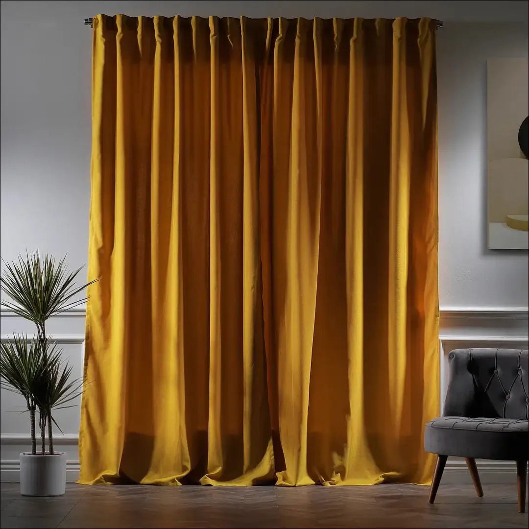 Užuolaida DI11053 - €35 Save 50% 25-50, __label:Pristatymas 1-2 d.d., color-geltona, material-aksomas,