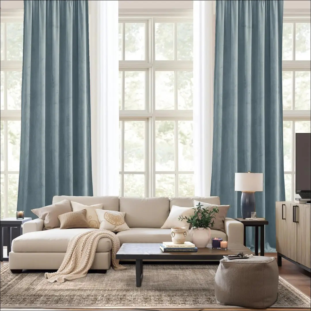 Užuolaida DI11821 - €70 Save 50% 50-100, __label:Pristatymas 1-2 d.d., color-melyna, material-aksomas,