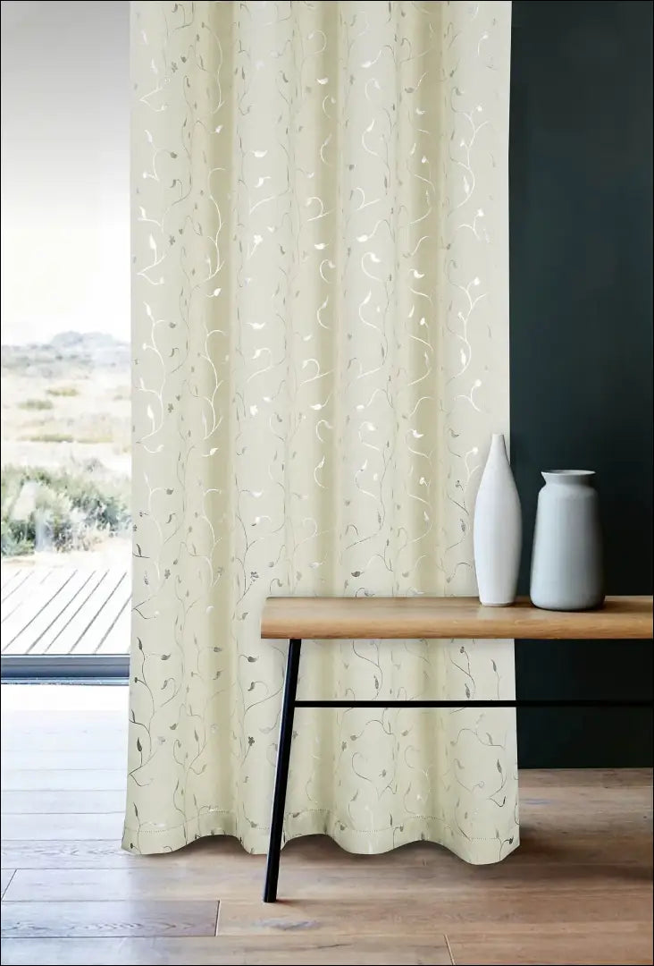 Užuolaidų komplektas (2vnt) DI12026 - €70 Save 50% 50-100, __label:Pristatymas 1-2 d.d., color-kremas, color-sidabrine,