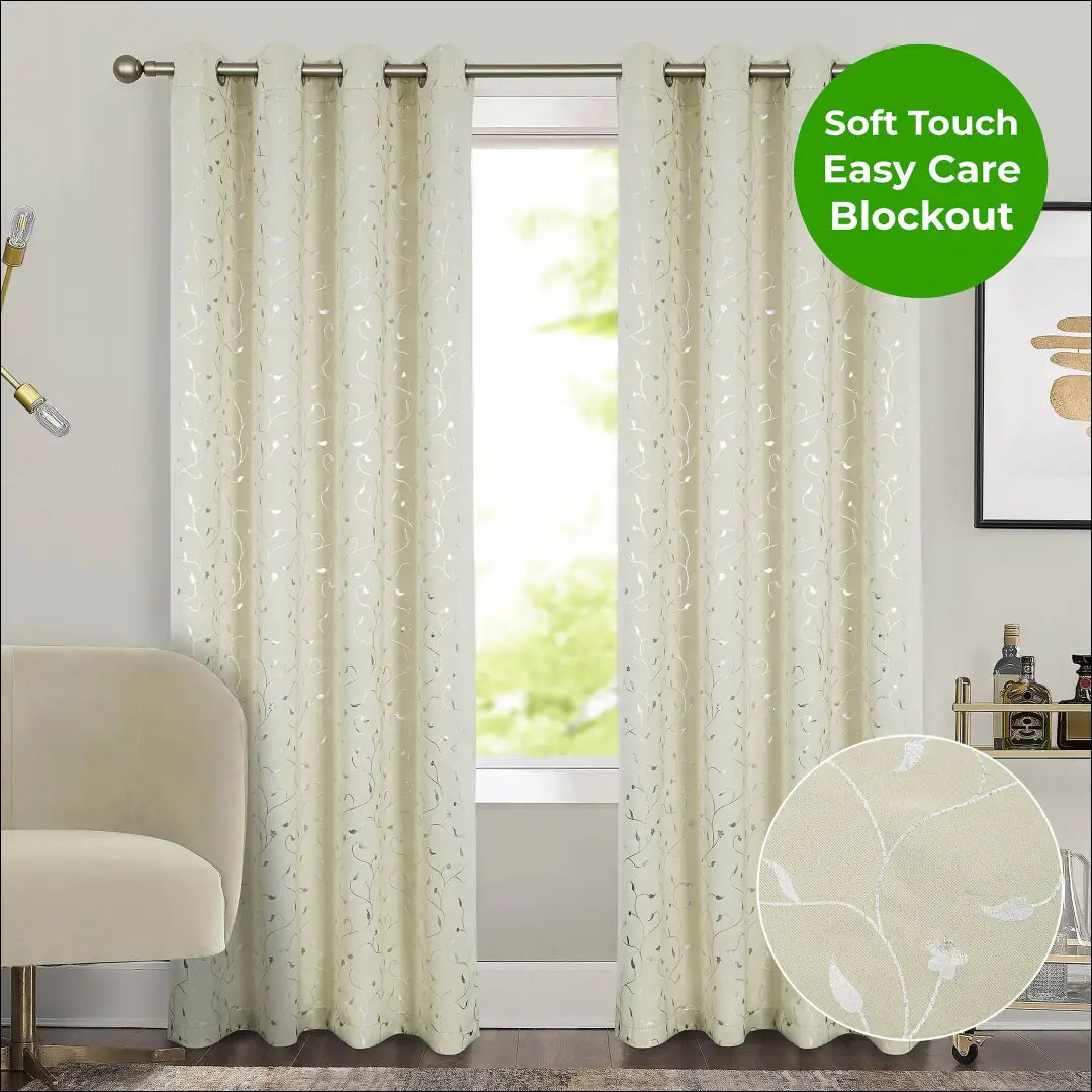 Užuolaidų komplektas (2vnt) DI12026 - €70 Save 50% 50-100, __label:Pristatymas 1-2 d.d., color-kremas, color-sidabrine,