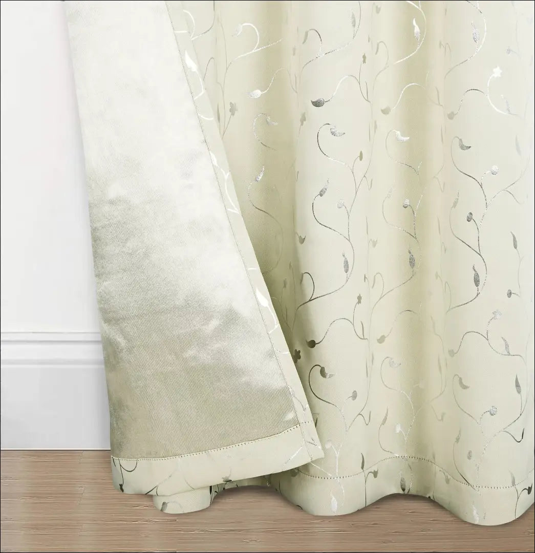 Užuolaidų komplektas (2vnt) DI12026 - €70 Save 50% 50-100, __label:Pristatymas 1-2 d.d., color-kremas, color-sidabrine,