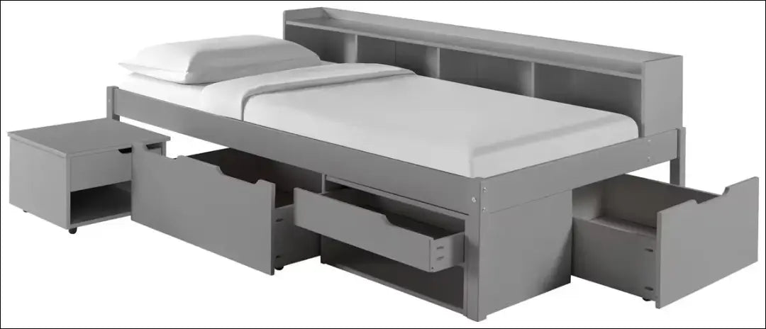 Vaikiška lova (90x200cm) GI643 - €222 Save 50% __label:Pristatymas 1-2 d.d., color-pilka, lovos-miegamojo,