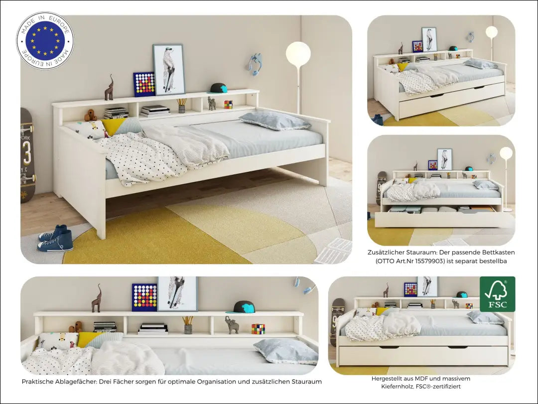 Vaikiška lova (90x200cm) GI980 - €160 Save 50% 100-200, __label:Pristatymas 1-2 d.d., color-balta, lovos-miegamojo,