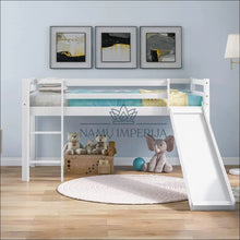 Įkelti vaizdą į galerijos rodinį, Vaikiška lova su čiuožykla (90x200cm) GI307 - €96 Save 60% 50-100, color-balta, lovos-miegamojo,
