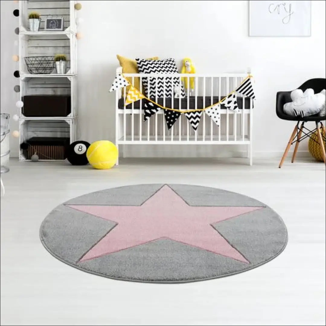 Vaikiškas apvalus kilimas RU1034 - €93 Save 50% 50-100, __label:Pristatymas 1-2 d.d., apvalus, color-pilka,