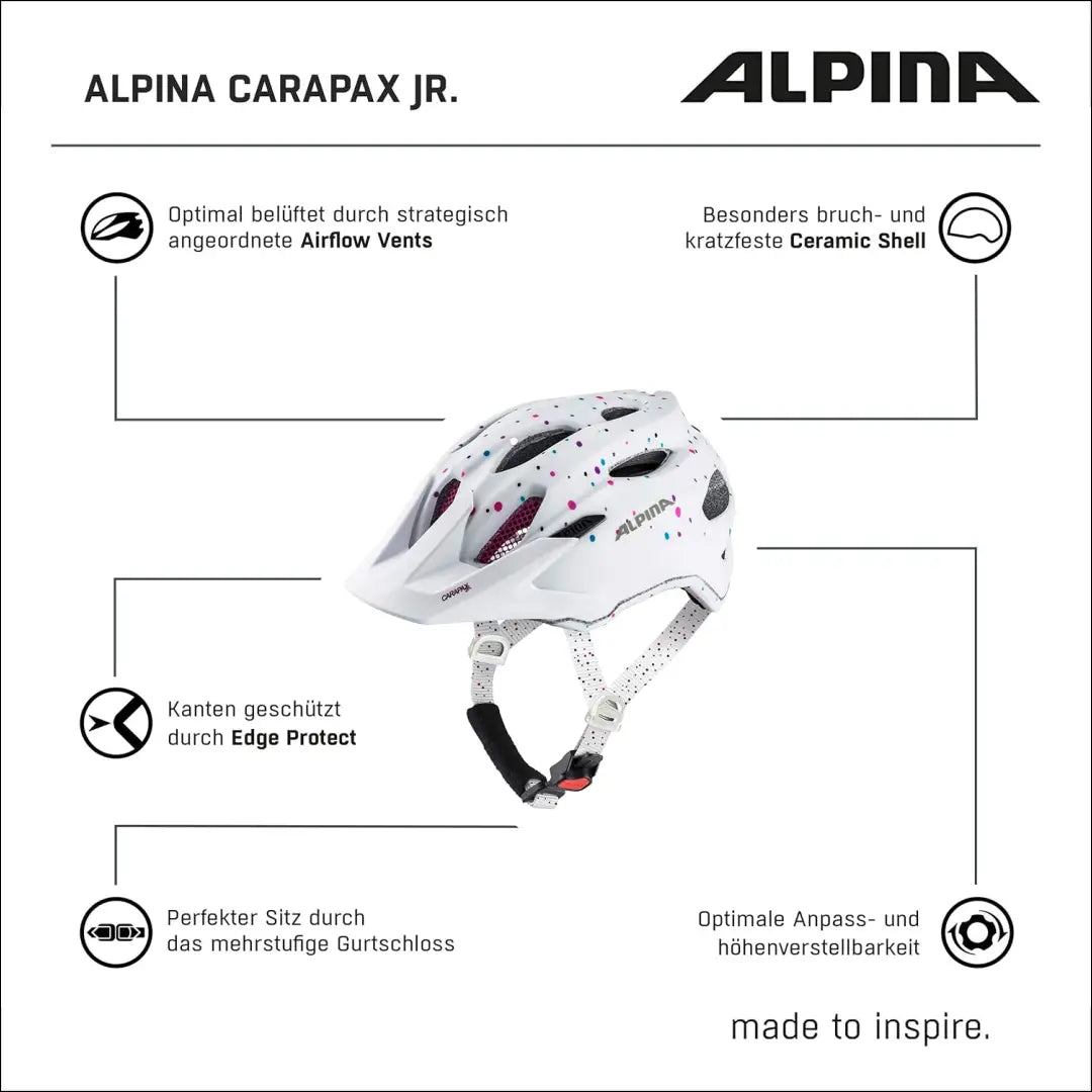 Vaikiškas dviračio šalmas ’Alpina’ SP005 - €34 Save 30% 25-50, __label:Pristatymas 1-2 d.d., color-balta, color-marga,