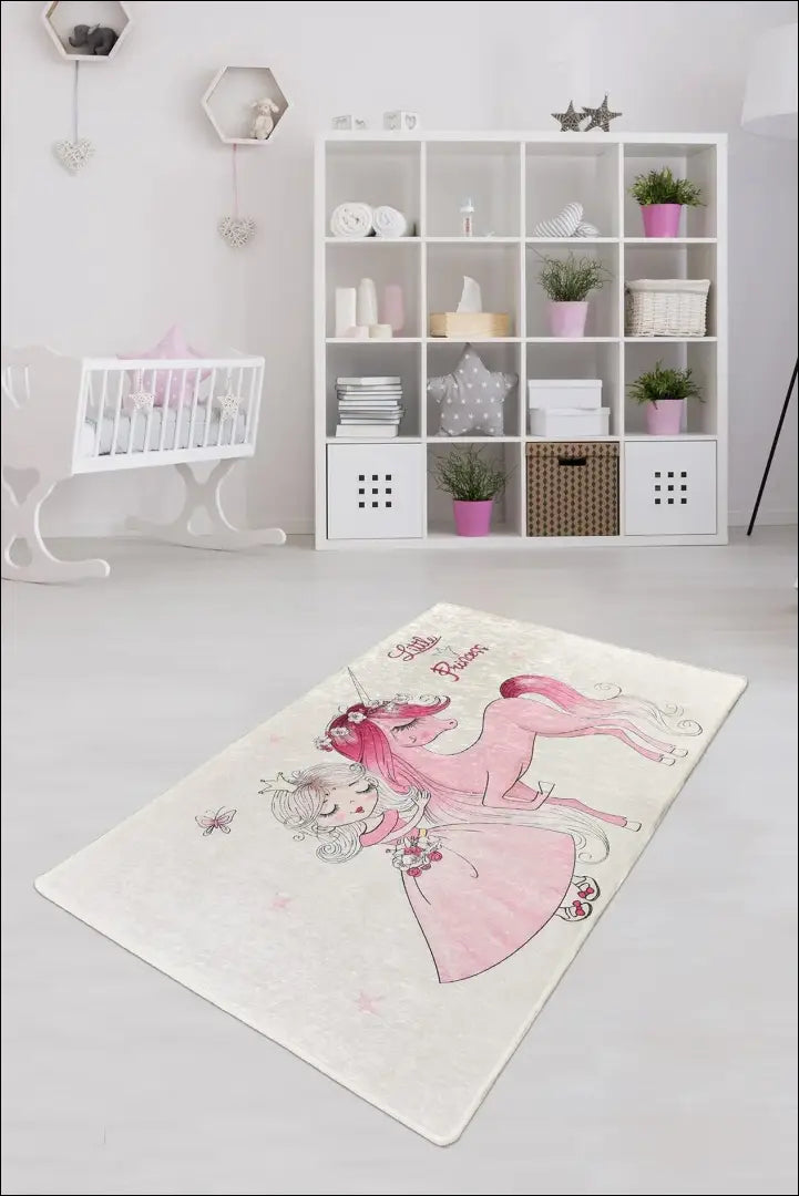 Vaikiškas kilimas RU1445 - €75 Save 50% 50-100, __label:Pristatymas 1-2 d.d., color-balta, color-rozine, kilimai 140 cm