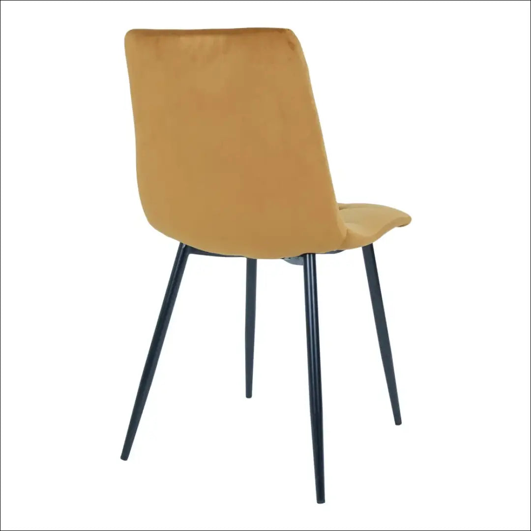 Valgomojo kėdė aksominė garstyčių geltonumo juodos kojelės RD028 - €87 Save 15% 50-100, __label:Pristatymas 5-14 d.d.,