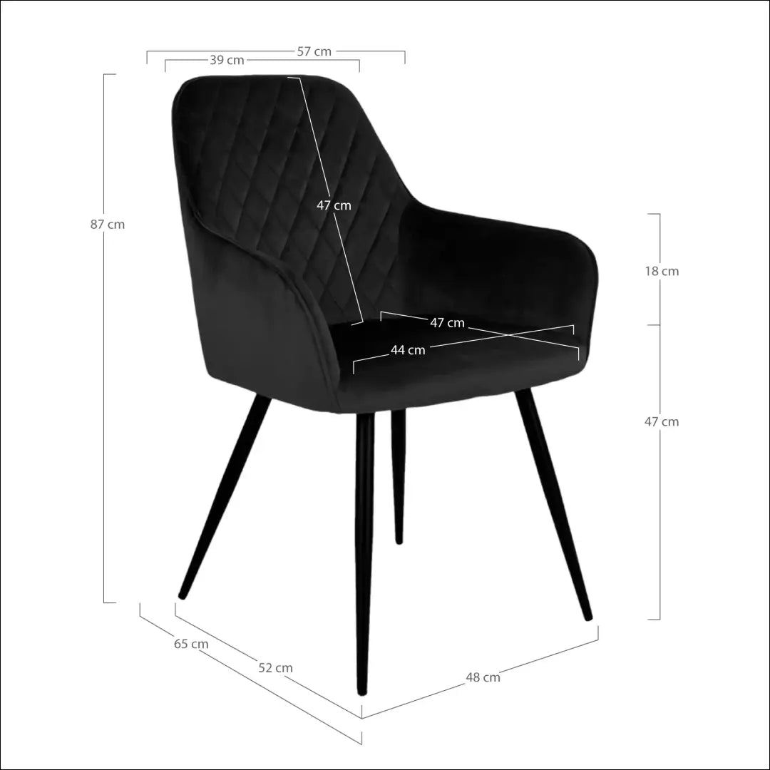 Valgomojo kėdė aksominė juoda juodos kojelės RD018 - €116 Save 15% 100-200, __label:Pristatymas 5-14 d.d., Dining
