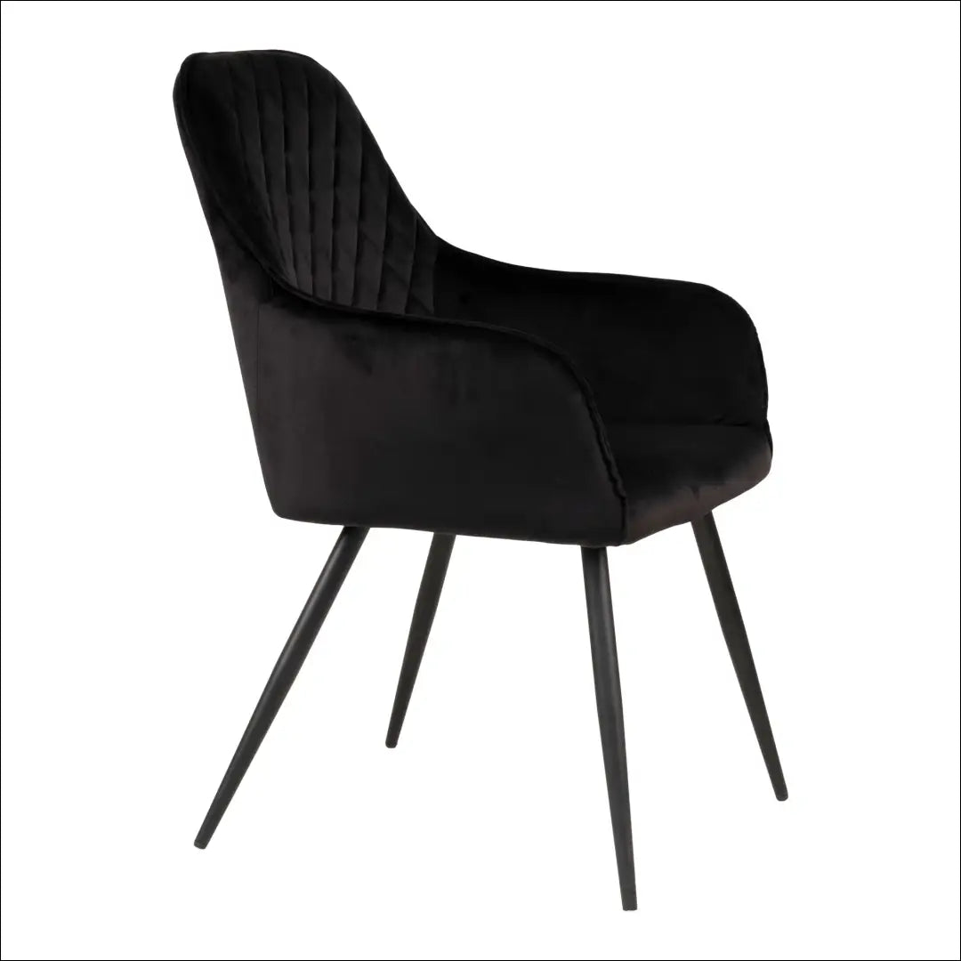 Valgomojo kėdė aksominė juoda juodos kojelės RD018 - €116 Save 15% 100-200, __label:Pristatymas 5-14 d.d., Dining