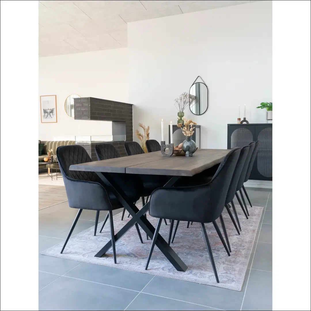 Valgomojo kėdė aksominė juoda juodos kojelės RD018 - €116 Save 15% 100-200, __label:Pristatymas 5-14 d.d., Dining