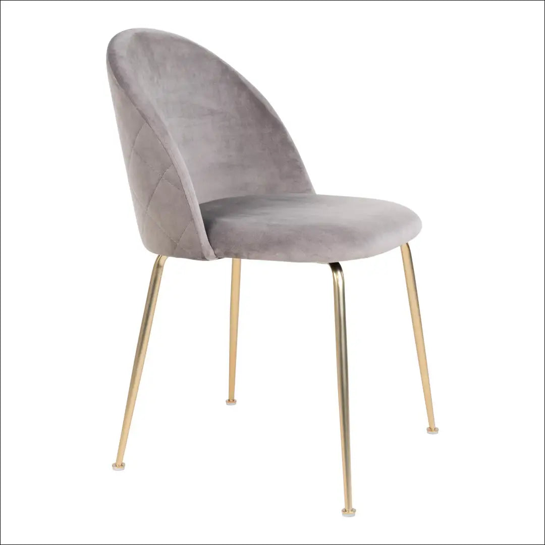 Valgomojo kėdė aksominė pilka žalvario imitacijos kojelės RD036 - €65 Save 15% 50-100, __label:Pristatymas 5-14 d.d.,