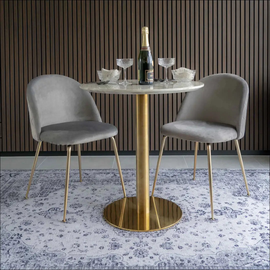 Valgomojo kėdė aksominė pilka žalvario imitacijos kojelės RD036 - €65 Save 15% 50-100, __label:Pristatymas 5-14 d.d.,