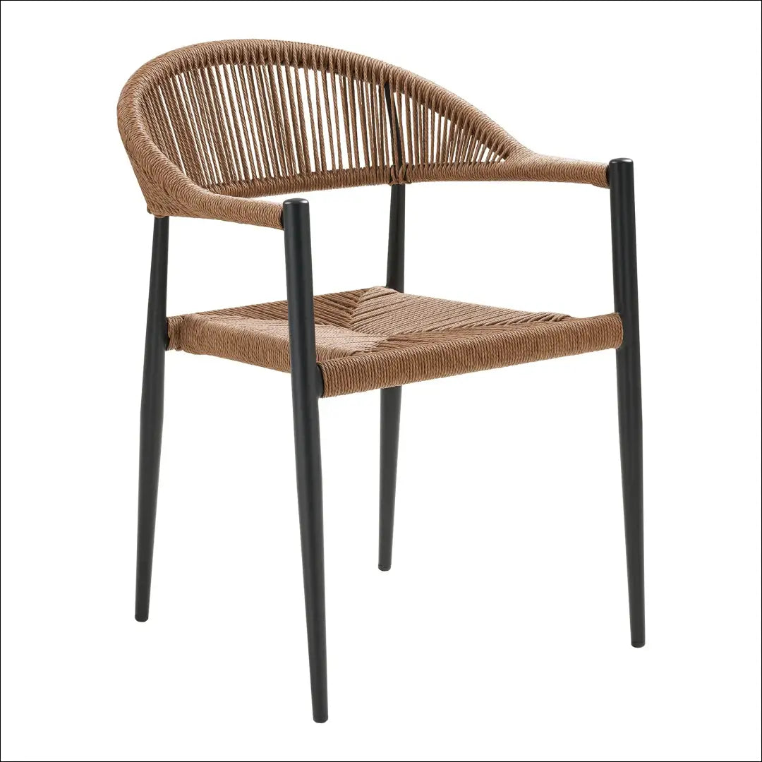 Valgomojo kėdė aliuminis/PE rotangas natūralus juodas rėmas RD1058 - €128 Save 15% Dining chairs, Natūrali / juoda,