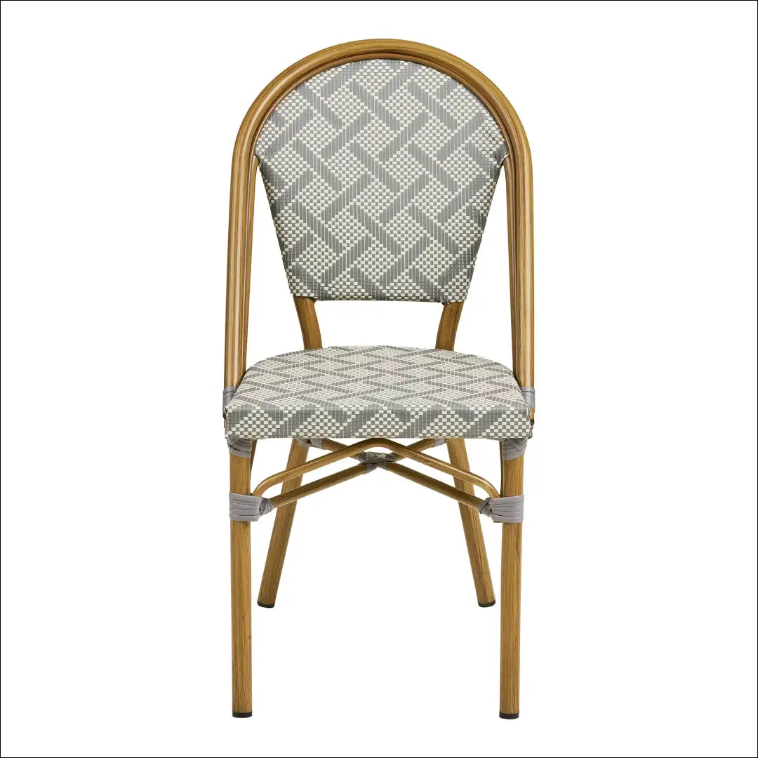 Valgomojo kėdė aliuminis/tekstilenas pilka bambuko imitacijos rėmas RD1061 - €92 Save 15% Balta / pilka, Dining chairs,
