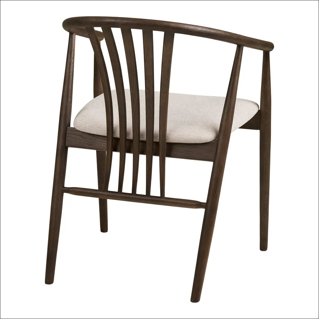 Valgomojo kėdė ąžuolo medienos masyvas su audiniu dūminės/smėlio spalvos RD082 - €257 Save 15% __label:Pristatymas 5-14