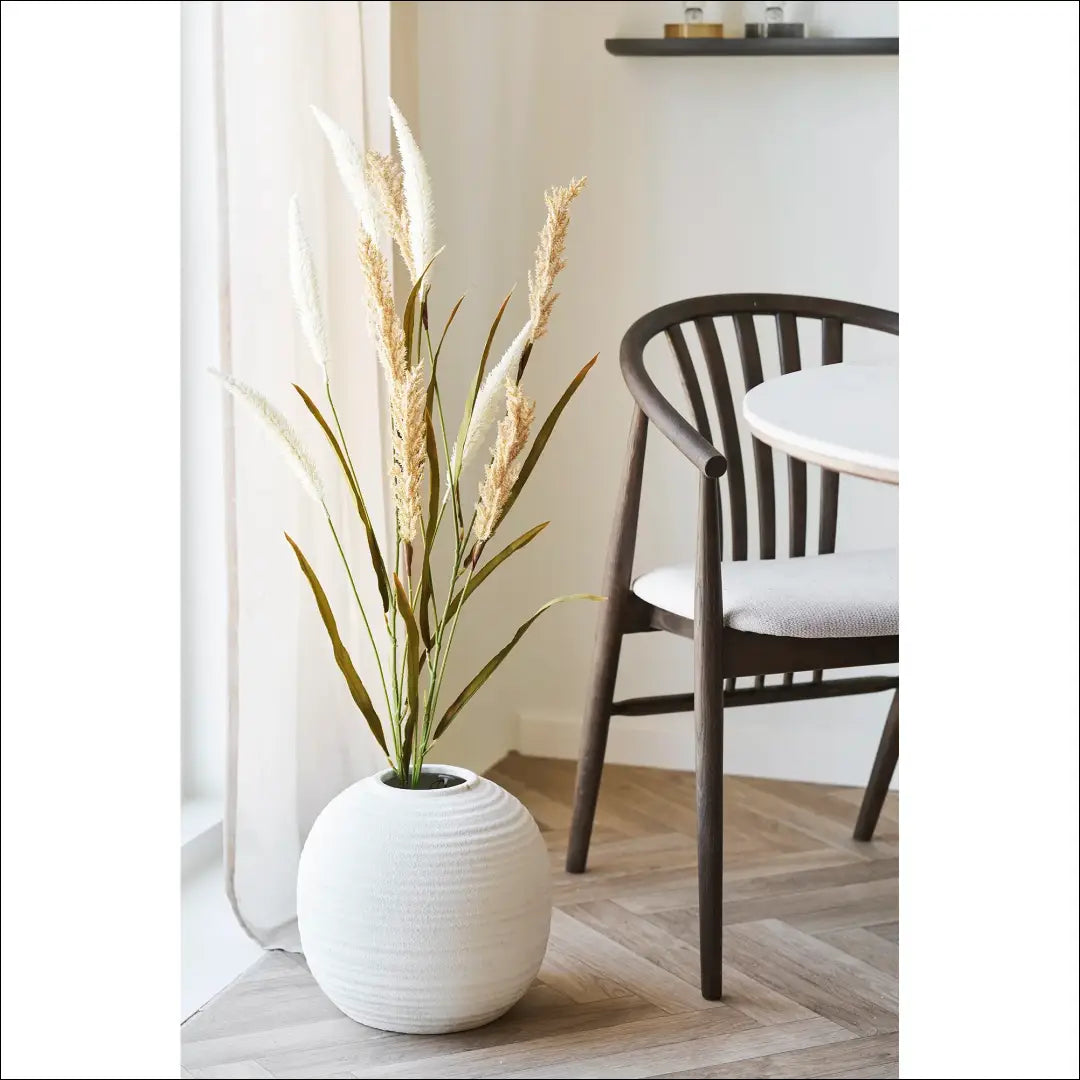 Valgomojo kėdė ąžuolo medienos masyvas su audiniu dūminės/smėlio spalvos RD082 - €257 Save 15% __label:Pristatymas 5-14