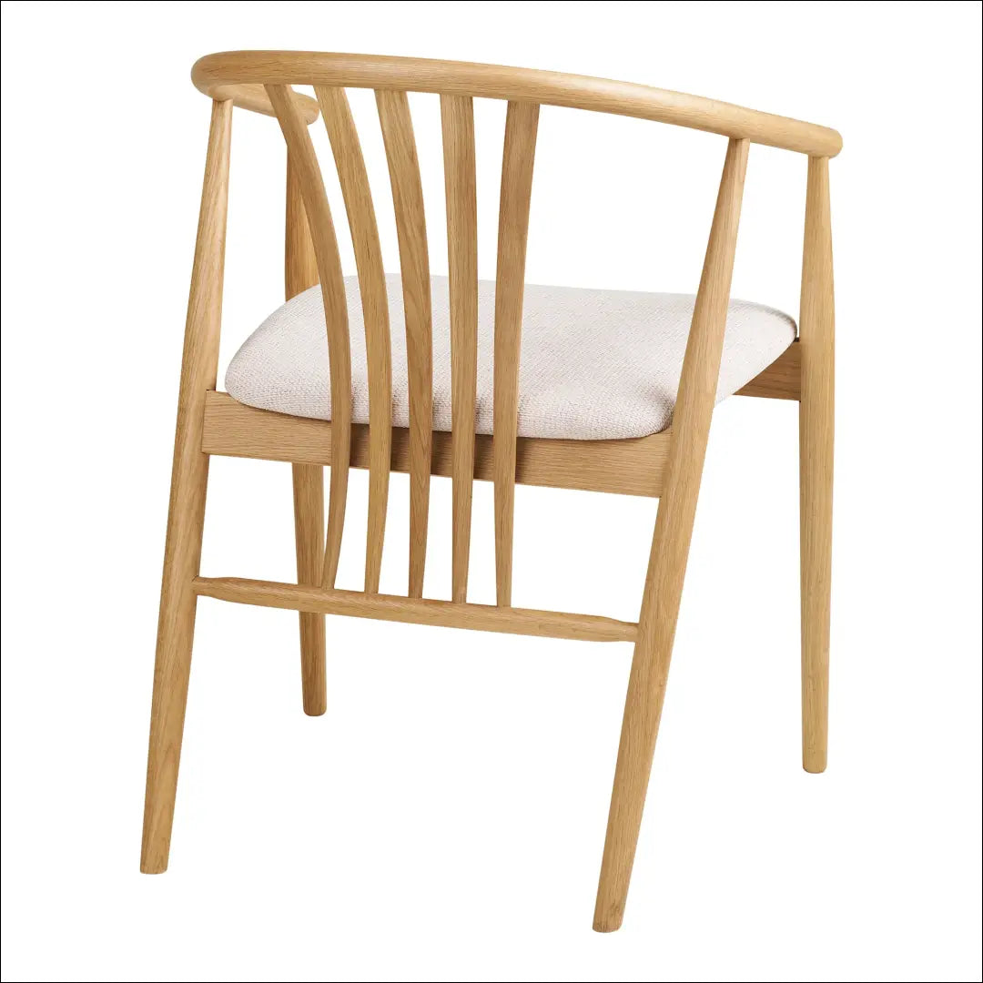 Valgomojo kėdė ąžuolo medienos masyvas su audiniu natūralios/smėlio spalvos RD081 - €257 Save 15% __label:Pristatymas