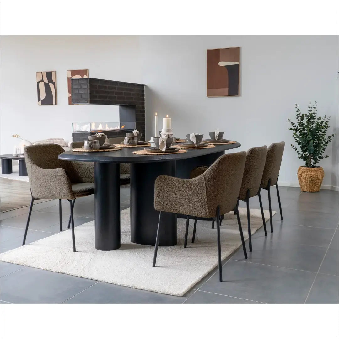 Valgomojo kėdė buklė ruda juodos kojelės RD033 - €140 Save 15% 100-200, __label:Pristatymas 5-14 d.d., Dining chairs,