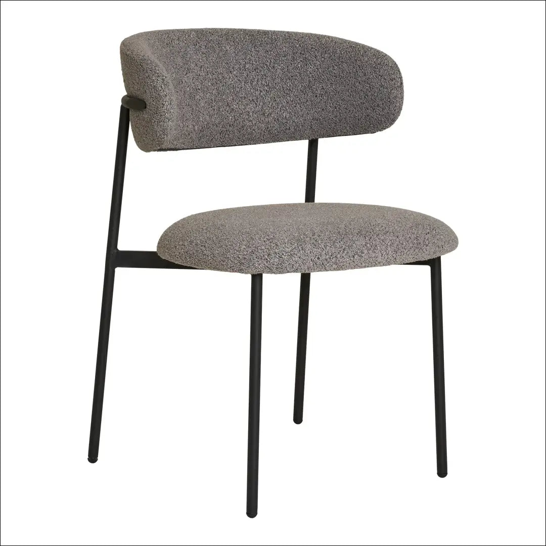 Valgomojo kėdė buklė šviesiai pilka juodos kojelės RD064 - €136 Save 15% 100-200, Dining chairs, nordic, uzsakomi,
