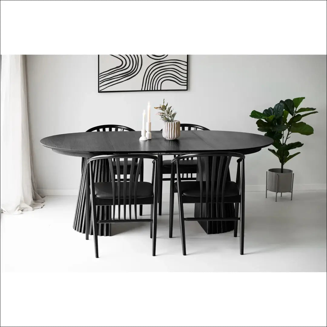 Valgomojo kėdė buko medienos su PU sėdyne juoda RD083 - €249 Save 15% __label:Pristatymas 5-14 d.d., Dining chairs,