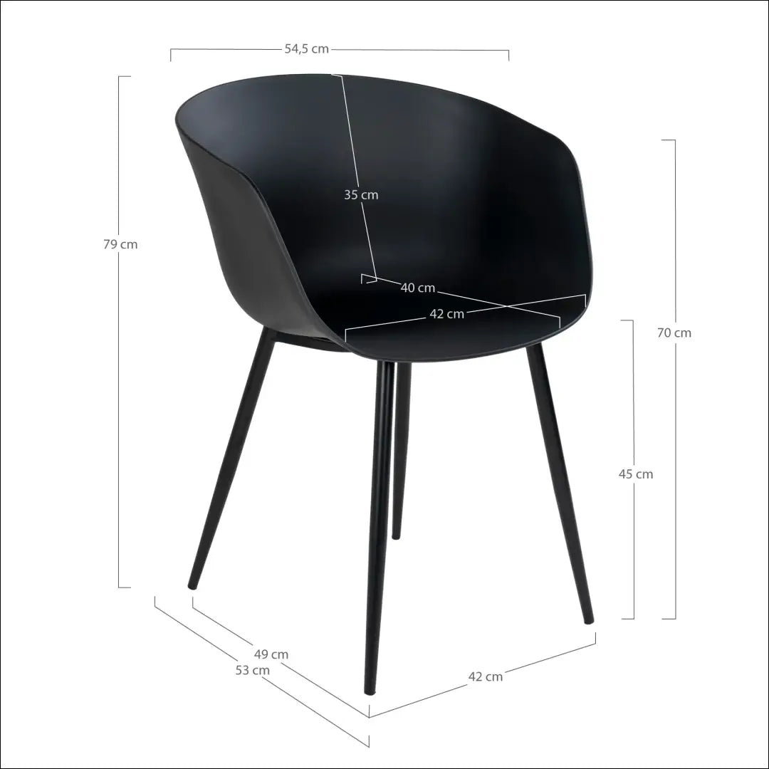 Valgomojo kėdė juoda su juodomis kojelėmis RD1047 - €87 Save 15% 50-100, __label:Pristatymas 5-14 d.d., Dining chairs,