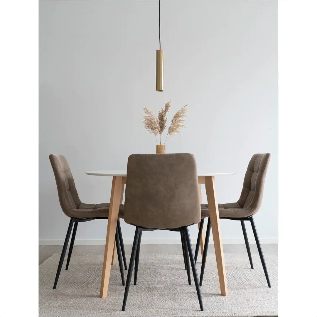 Valgomojo kėdė mikropluošto šviesiai ruda juodos kojelės RD025 - €87 Save 15% 50-100, __label:Pristatymas 5-14 d.d.,