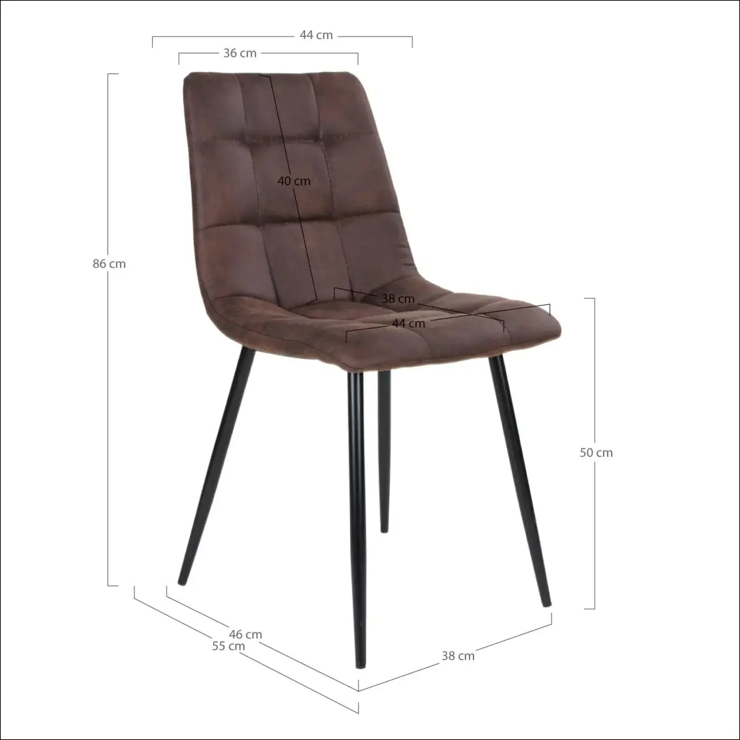 Valgomojo kėdė mikropluošto tamsiai ruda juodos kojelės RD026 - €87 Save 15% 50-100, __label:Pristatymas 5-14 d.d.,