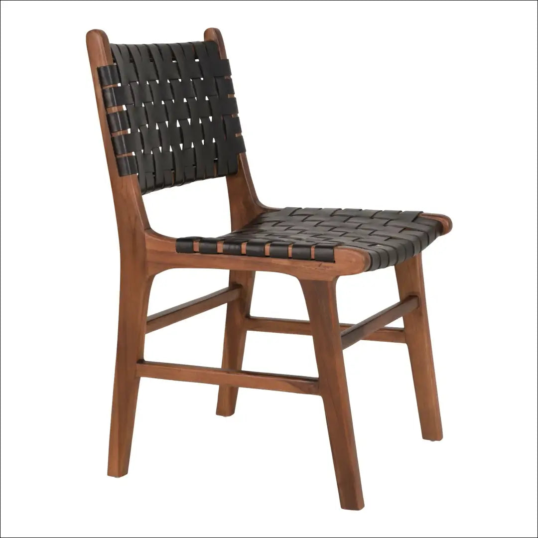 Valgomojo kėdė odinė juoda tikmedžio kojos RD080 - €228 Save 15% __label:Pristatymas 5-14 d.d., Dining chairs, Natūrali
