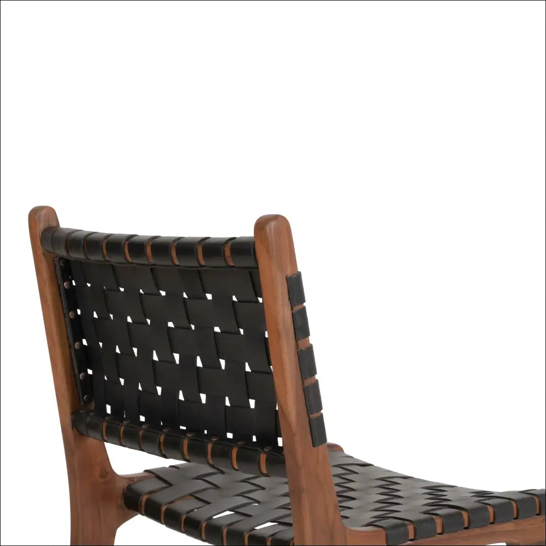 Valgomojo kėdė odinė juoda tikmedžio kojos RD080 - €228 Save 15% __label:Pristatymas 5-14 d.d., Dining chairs, Natūrali
