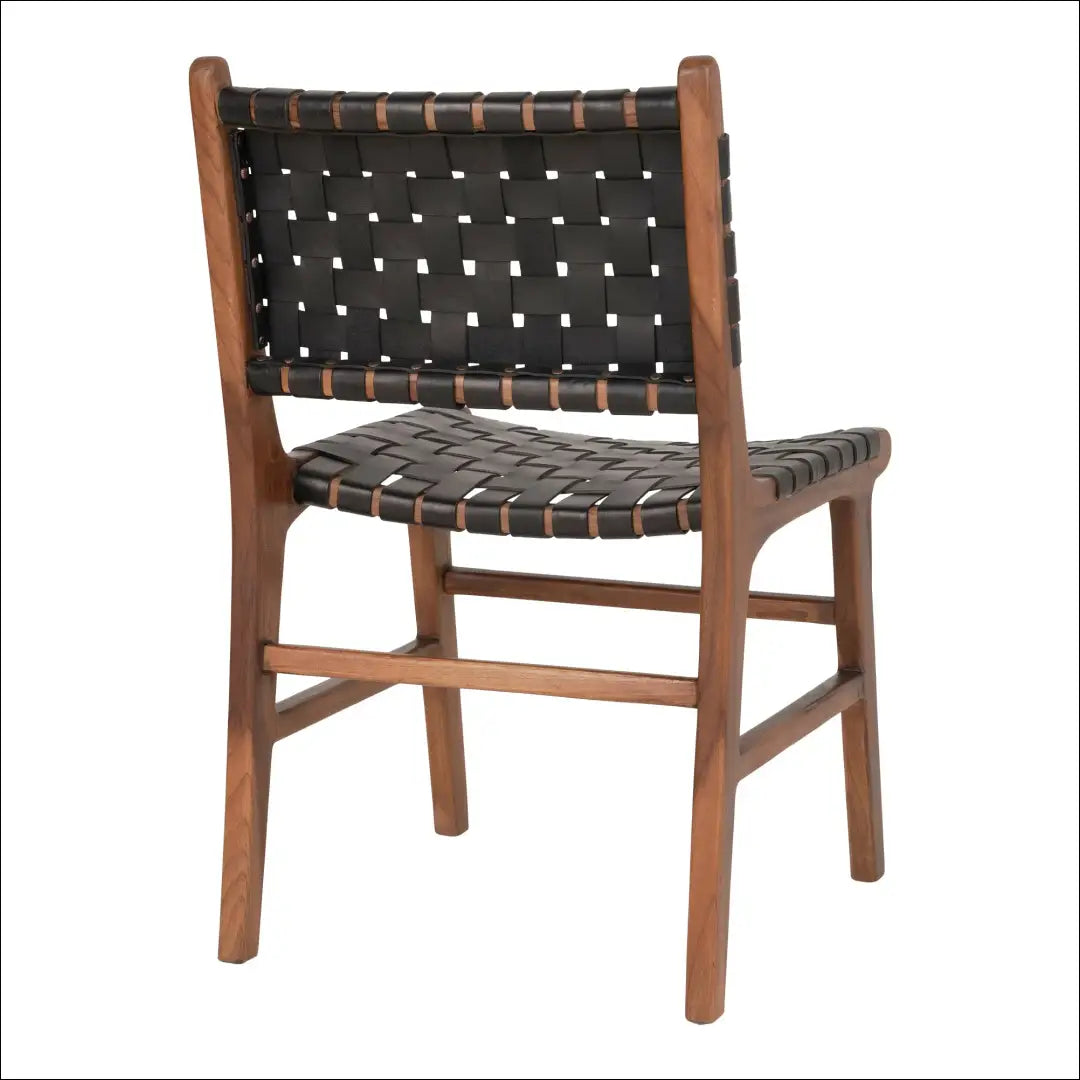 Valgomojo kėdė odinė juoda tikmedžio kojos RD080 - €228 Save 15% __label:Pristatymas 5-14 d.d., Dining chairs, Natūrali