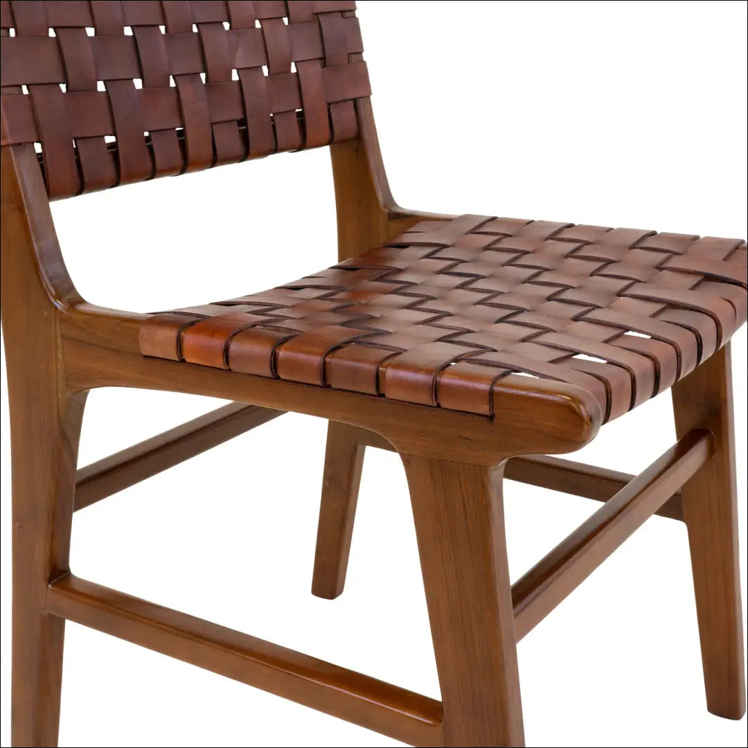 Valgomojo kėdė odinė ruda tikmedžio kojos RD079 - €315 Save 15% __label:Pristatymas 5-14 d.d., Dining chairs, nordic,