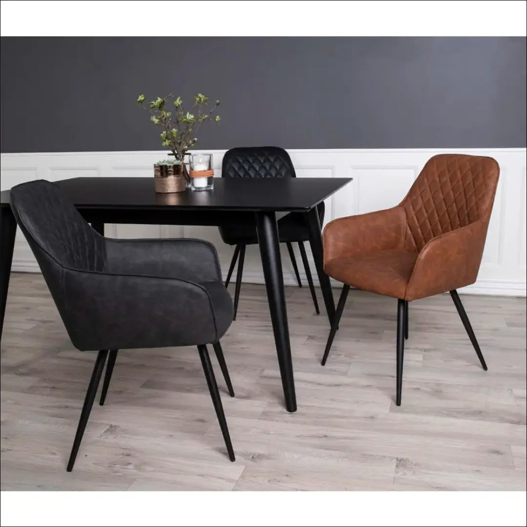 Valgomojo kėdė PU oda juoda juodos kojelės RD015 - €116 Save 15% 100-200, __label:Pristatymas 5-14 d.d., Dining chairs,