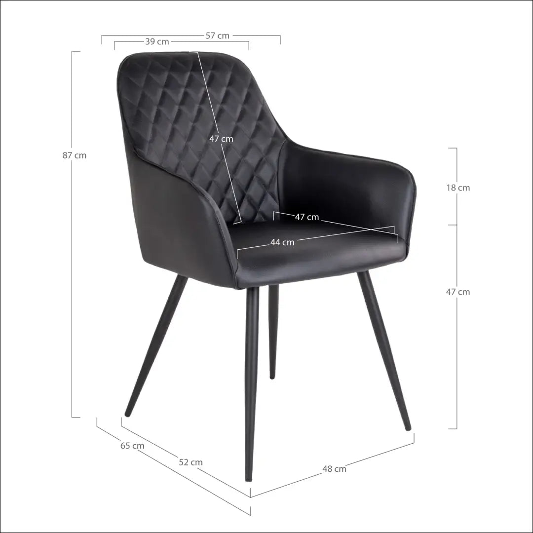 Valgomojo kėdė PU oda juoda juodos kojelės RD015 - €116 Save 15% 100-200, __label:Pristatymas 5-14 d.d., Dining chairs,