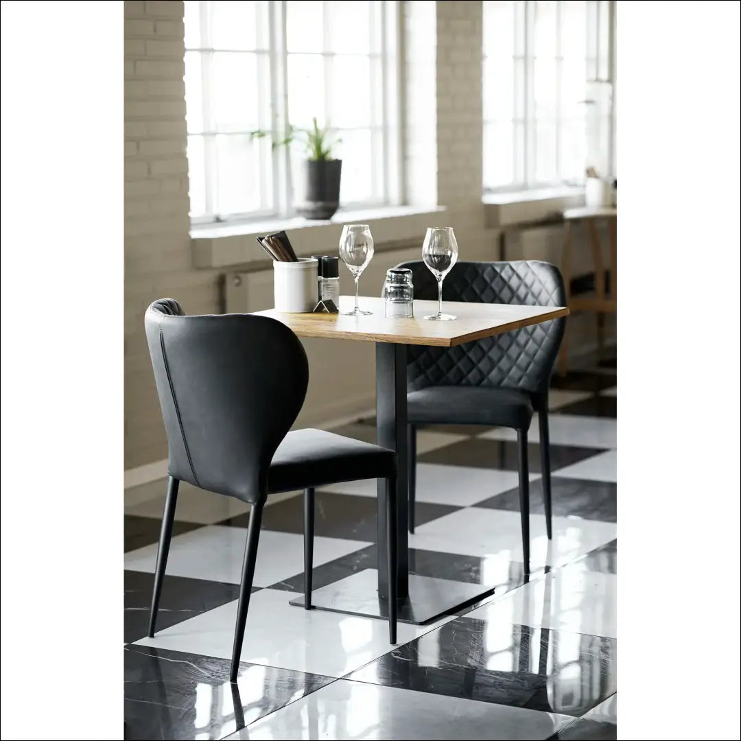 Valgomojo kėdė PU oda tamsiai pilka juodos kojelės RD046 - €90 Save 15% 50-100, __label:Pristatymas 5-14 d.d., Dining