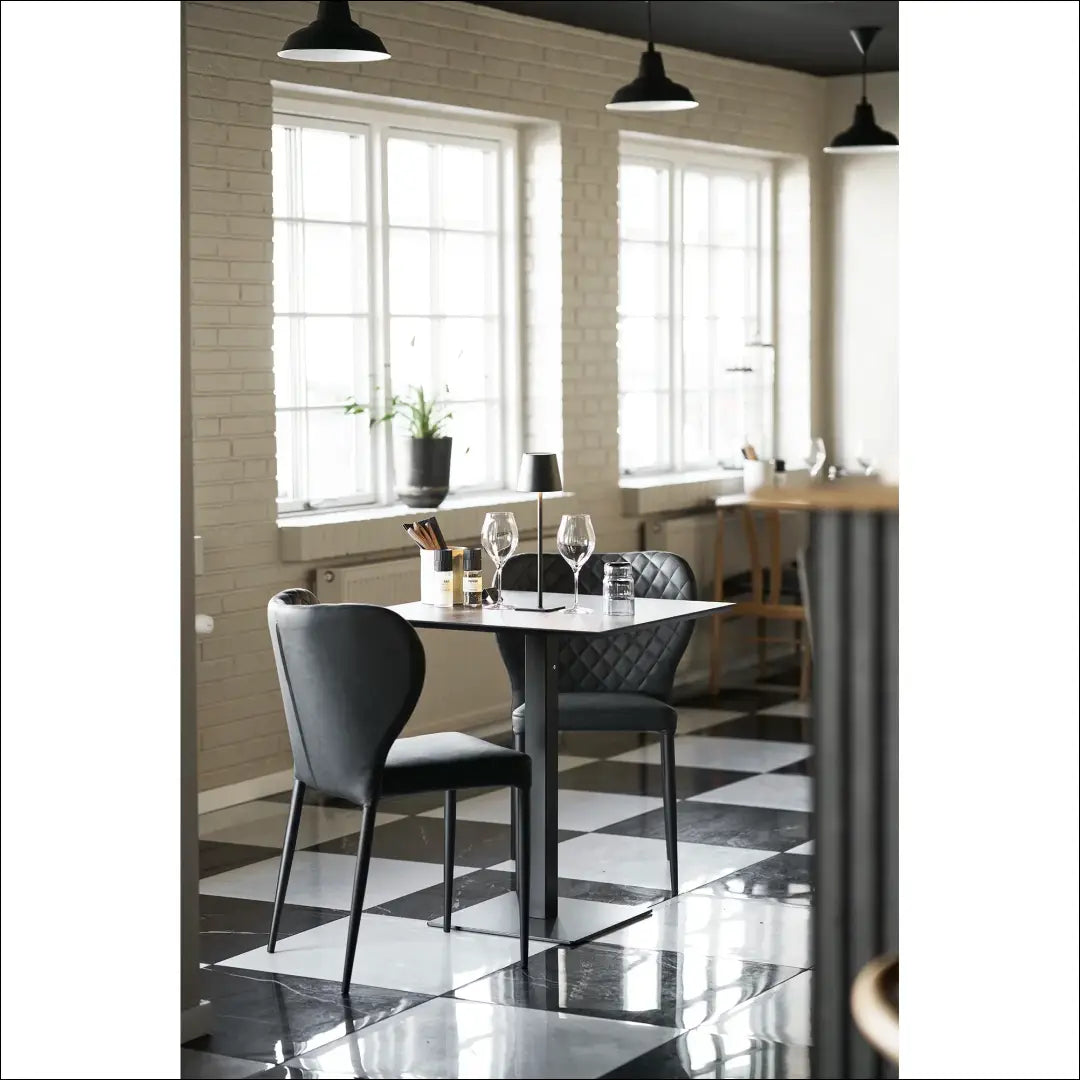 Valgomojo kėdė PU oda tamsiai pilka juodos kojelės RD046 - €90 Save 15% 50-100, __label:Pristatymas 5-14 d.d., Dining