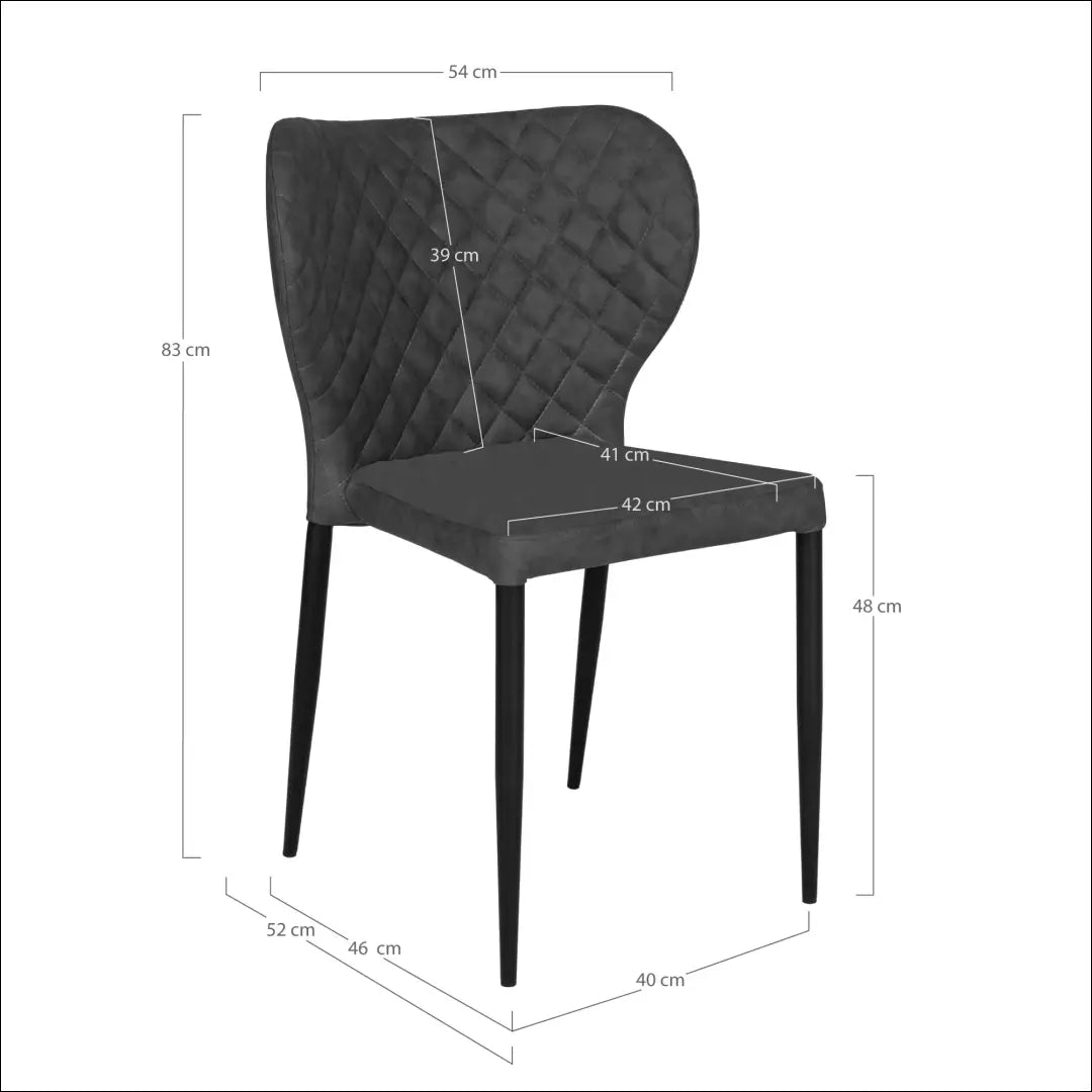Valgomojo kėdė PU oda tamsiai pilka juodos kojelės RD046 - €90 Save 15% 50-100, __label:Pristatymas 5-14 d.d., Dining