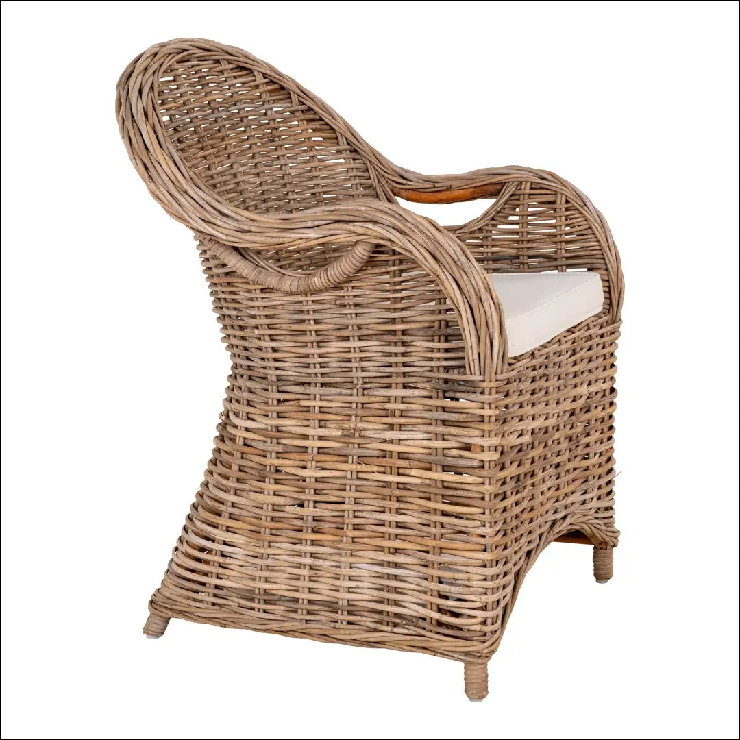 Valgomojo kėdė su pagalvėle kubu rotangas pilka RD1044 - €196 Save 15% 100-200, __label:Pristatymas 5-14 d.d., Dining