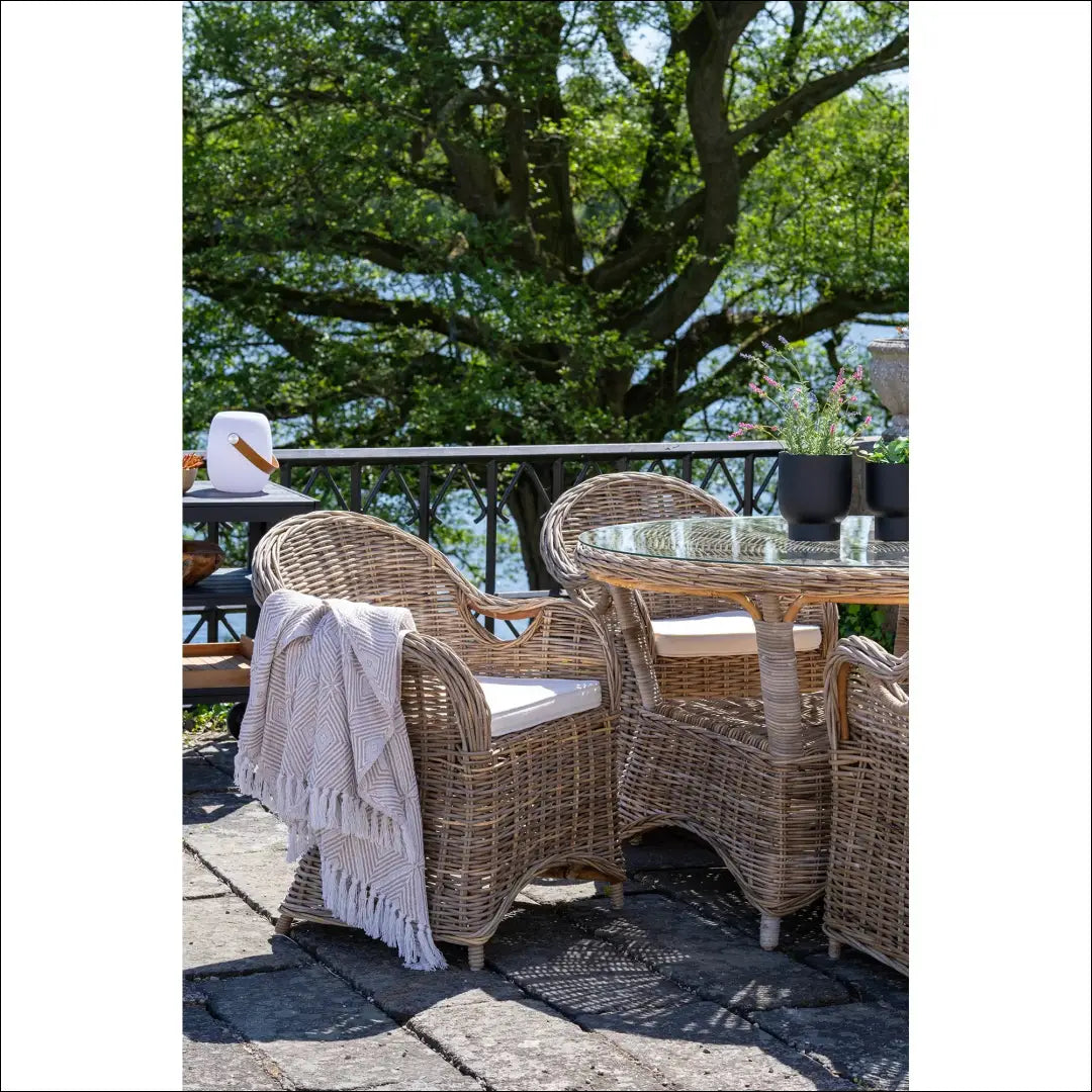 Valgomojo kėdė su pagalvėle kubu rotangas pilka RD1044 - €196 Save 15% 100-200, __label:Pristatymas 5-14 d.d., Dining