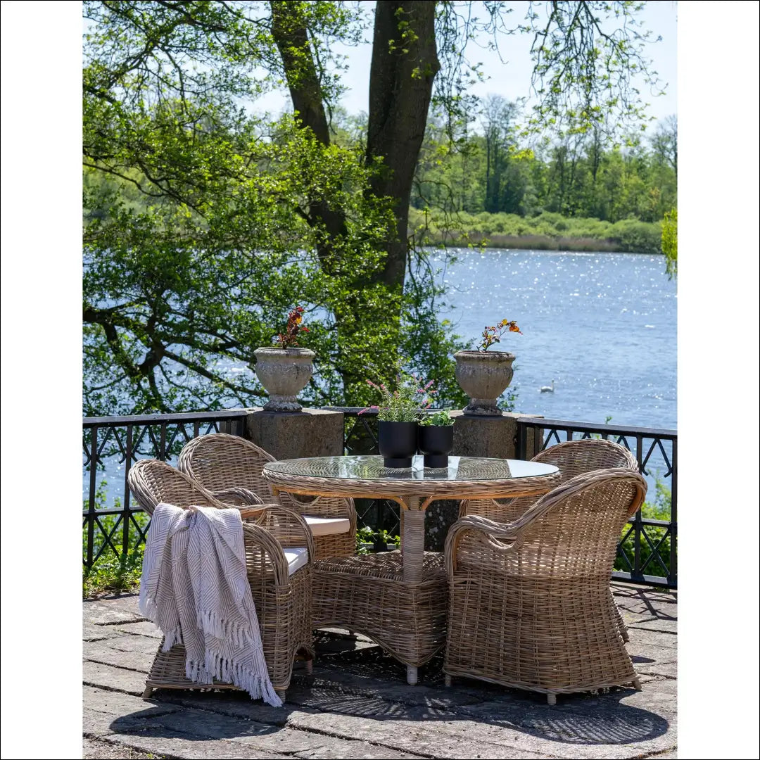 Valgomojo kėdė su pagalvėle kubu rotangas pilka RD1044 - €196 Save 15% 100-200, __label:Pristatymas 5-14 d.d., Dining