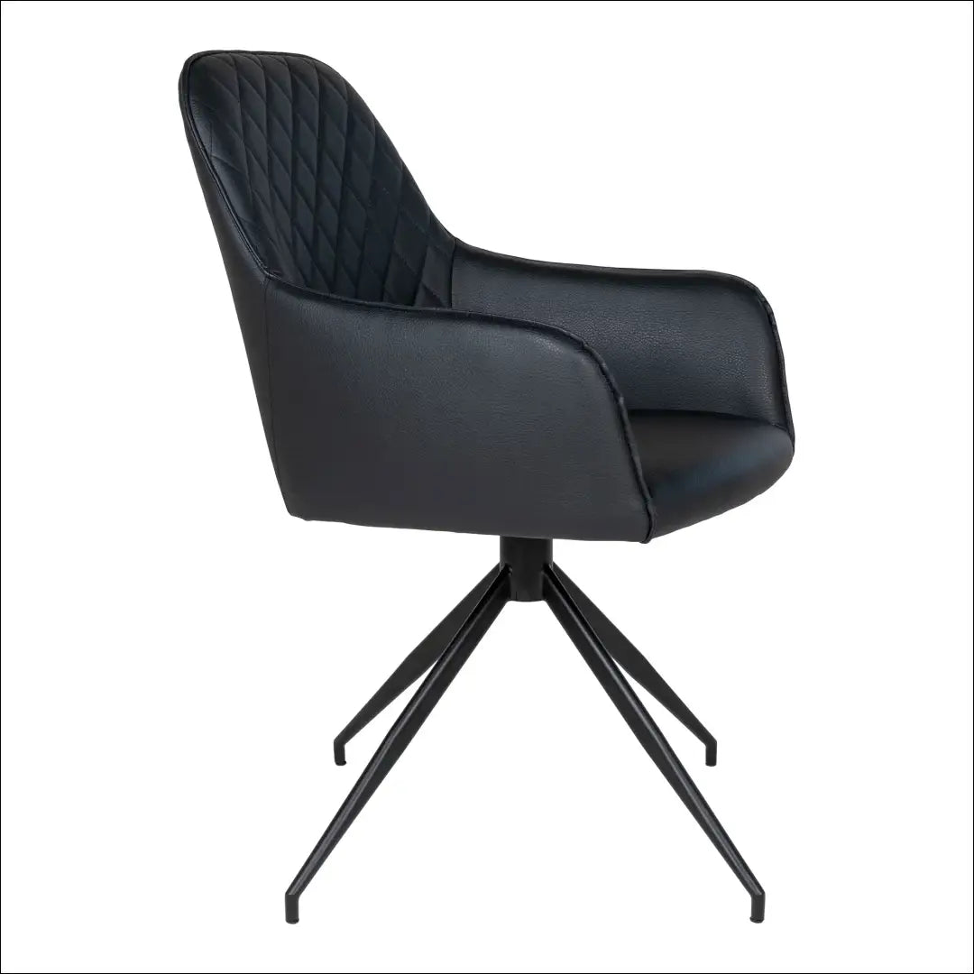 Valgomojo kėdė su pasukama rankena PU oda juoda juodos kojelės RD021 - €160 Save 15% 100-200, __label:Pristatymas 5-14