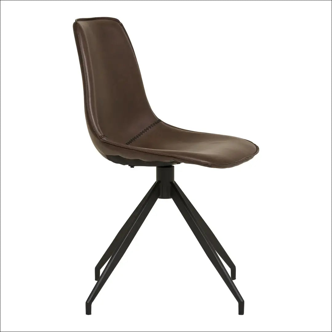 Valgomojo kėdė su pasukama rankena PU oda tamsiai ruda juodos kojelės RD038 - €131 Save 15% 100-200,