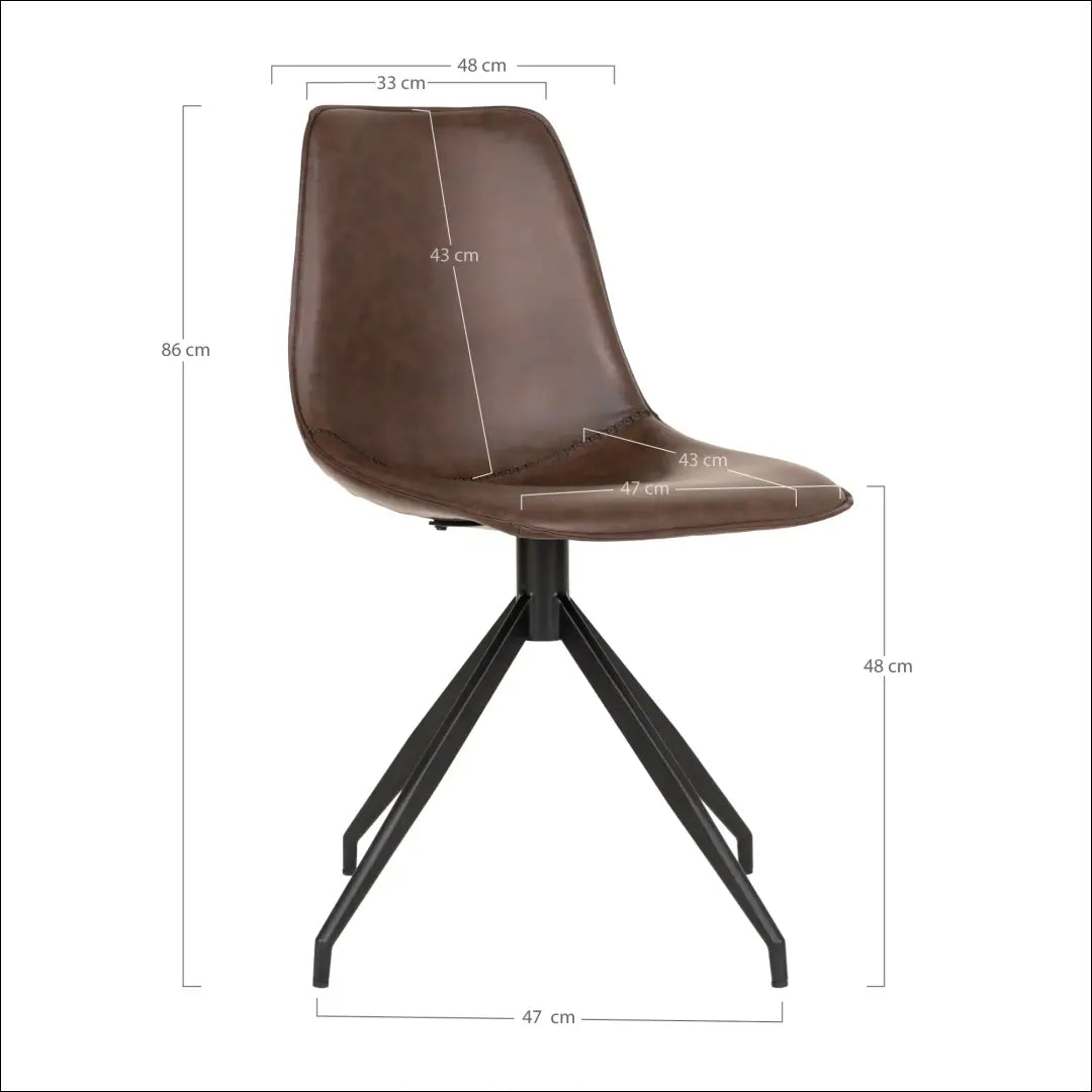 Valgomojo kėdė su pasukama rankena PU oda tamsiai ruda juodos kojelės RD038 - €131 Save 15% 100-200,
