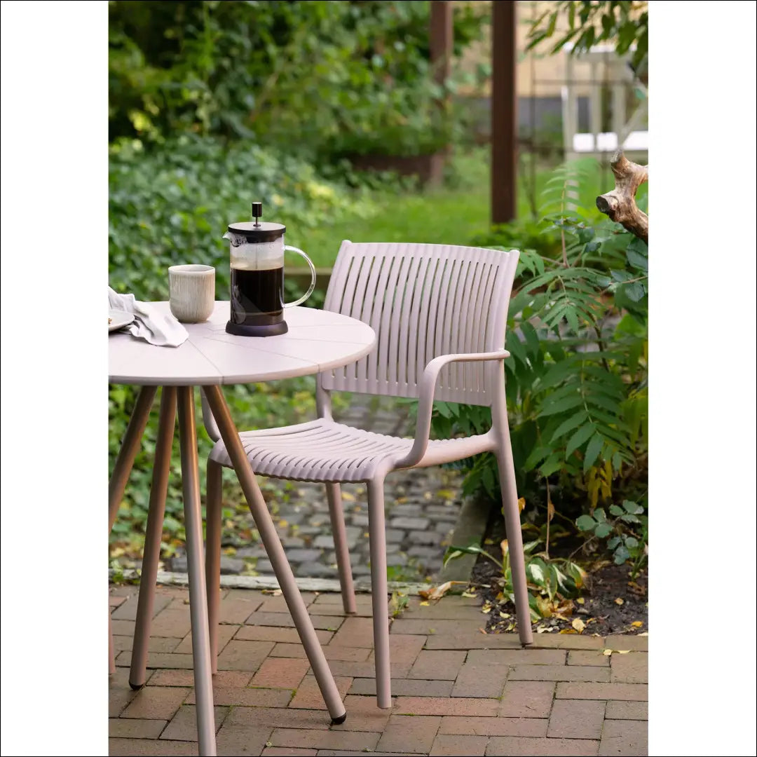 Valgomojo kėdė su porankiu polipropileno sudedama pilkšvai pilka RD1065 - €53 Save 15% 50-100, __label:Pristatymas 5-14