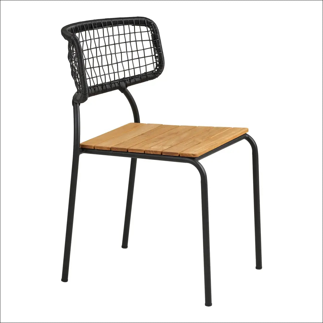 Valgomojo kėdė tikmedžio/poliratango juoda/natūrali juodos kojelės RD1059 - €58 Save 15% 50-100, __label:Pristatymas
