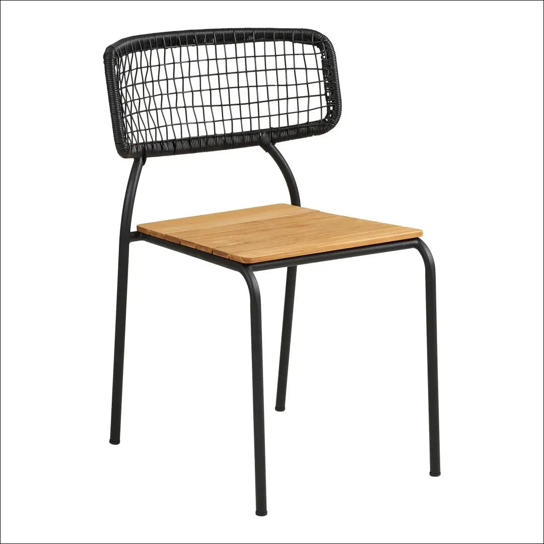 Valgomojo kėdė tikmedžio/poliratango juoda/natūrali juodos kojelės RD1059 - €58 Save 15% 50-100, Dining chairs,