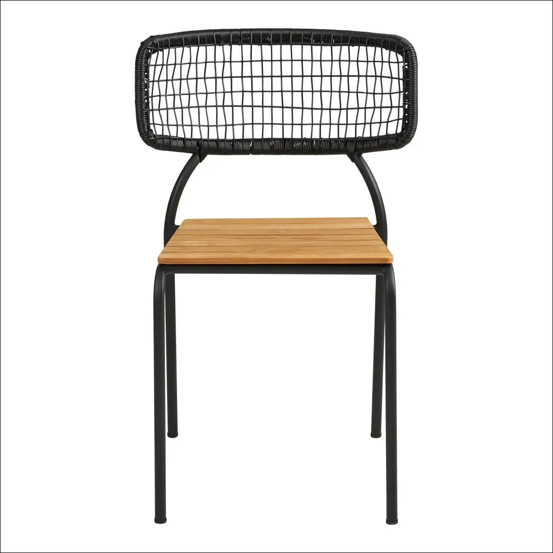 Valgomojo kėdė tikmedžio/poliratango juoda/natūrali juodos kojelės RD1059 - €58 Save 15% 50-100, Dining chairs,