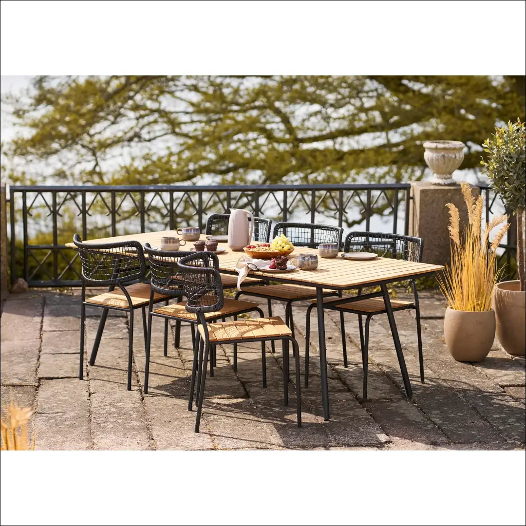Valgomojo kėdė tikmedžio/poliratango juoda/natūrali juodos kojelės RD1059 - €58 Save 15% 50-100, __label:Pristatymas